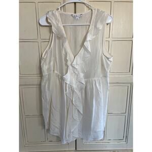 Cabi size large off white sleeveless 100% silk top blouse